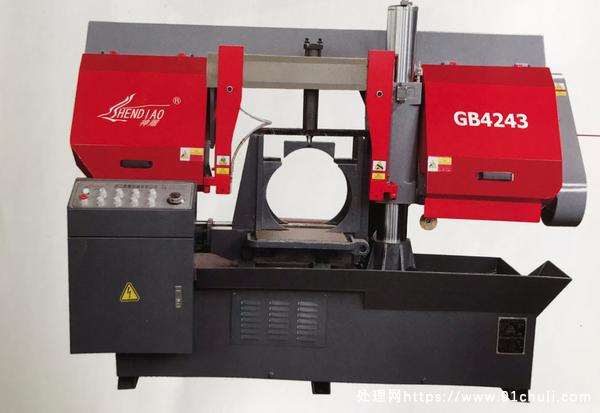 

GB4243双柱卧式金属带锯床螺纹钢专切