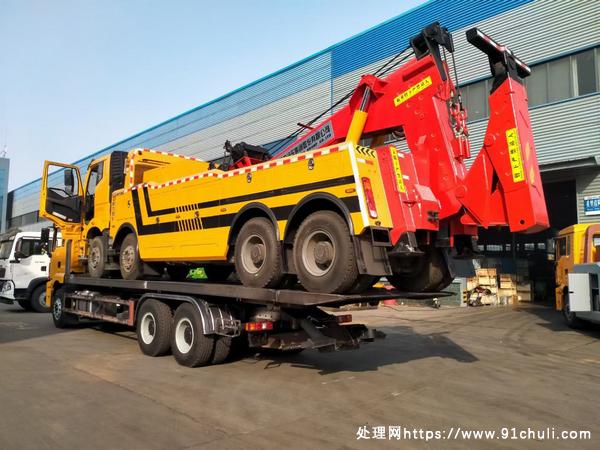 

陕汽德龙M3000加强版后八轮一拖二清障车