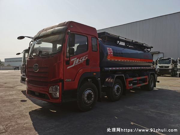 

国六解放腐蚀品槽罐车危险品硫酸盐酸运输车